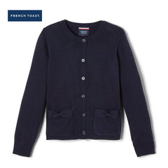 FRENCH TOAST NAVY BLUE BOW CARDIGAN SWEATER