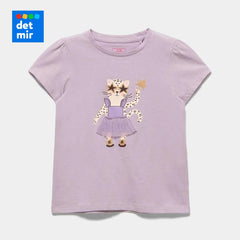 FUTURINO VIOLET SPARKLES PRINTED T-SHIRT