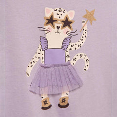 FUTURINO VIOLET SPARKLES PRINTED T-SHIRT