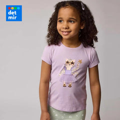 FUTURINO VIOLET SPARKLES PRINTED T-SHIRT