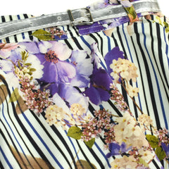 GAMZELIM WHITE FLORAL TOP WITH PRINTED SKIRT 2 PCS SET