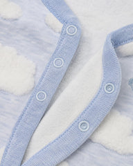 GAP BABY BLUE CLOUDS EMBOSSED ROMPER