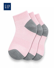GAP GIRLS PINK & GREY ANKLE SOCKS - 3 PACK