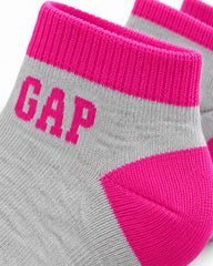 GAP GREY & HOT PINK ANKLE SOCKS - 3 PACK
