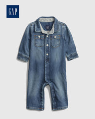 GAP MEDIUM WASH DENIM SHIRT ROMPER