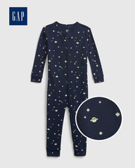 GAP NAVY BLUE COTTON CREW NECK LONG SLEEVE ROMPER