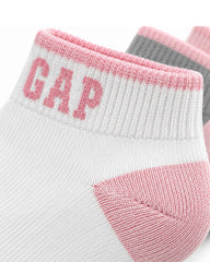 GAP PINK, WHITE & GREY ANKLE SOCKS - 3 PACK
