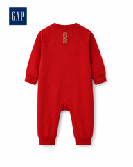 GAP RED BUNNY PRINT COTTON SLEEPSUIT