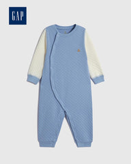 GAP SKY BLUE QUILTED COTTON SLEEPSUIT