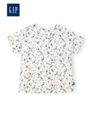 GAP WHITE FLORAL PRINTED T-SHIRT