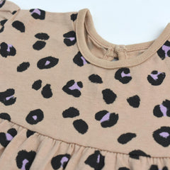 GEORGE BEIGE LEOPARD PRINTED FROCK