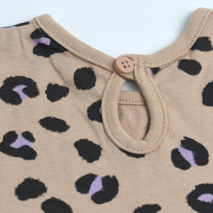 GEORGE BEIGE LEOPARD PRINTED FROCK