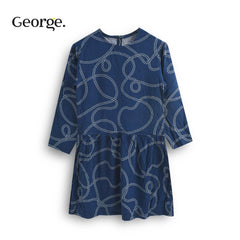 GEORGE BLUE ROPES PRINTED DRESS