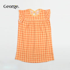 GEORGE ORANGE GINGHAM DRESS
