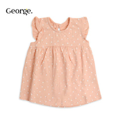 GEORGE ORANGE SMALL DOTTED FROCK