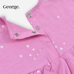 GEORGE PINK HEARTS PATTERN COTTON DRESS