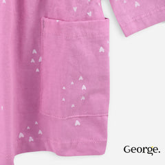 GEORGE PINK HEARTS PATTERN COTTON DRESS