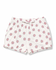BRANDED GIRLS IVORY PINK DAISY BOW SHORTS