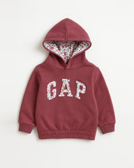GIRLS MAROON FLEECE HOODED SWEATSHIRT