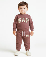 BOYS MAUVE FLEECE SWEATSHIRT & JOGGER SET