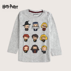 HARRY POTTER LIGHT GREY PRINTED T-SHIRT