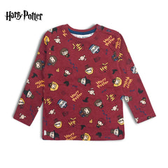 HARRY POTTER MAROON PRONTED T-SHIRT