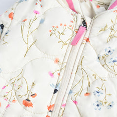 HEMA OFF WHITE FLORAL BOMBER JACKET