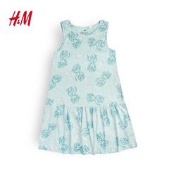 H&M AQUA FROZEN PRINTED COTTON DRESS