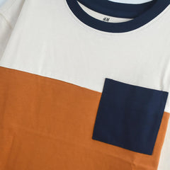 H&M BEIGE AND BROWN LONG SLEEVE T-SHIRT