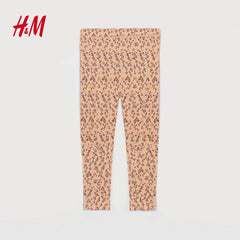 H&M DARK BEIGE FLORAL PRINTED LEGGING