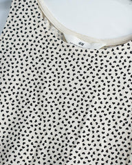H&M BEIGE OVERALL PRINTED SLEEVELESS DRESS