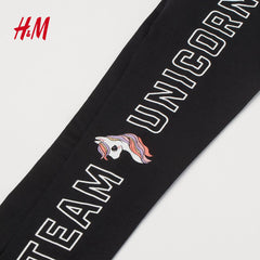 H&M BLACK TEAM UNICORN PRINTED LEGGING