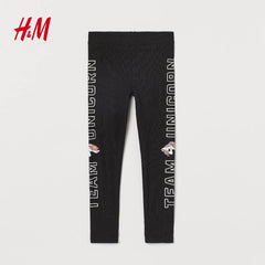 H&M BLACK TEAM UNICORN PRINTED LEGGING