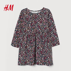 H&M PURPLE FLORAL COTTON JERSEY DRESS