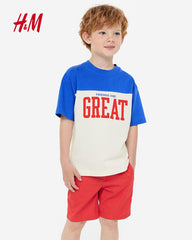 H&M BLUE FRIENDS ARE GREAT JERSEY T-SHIRT