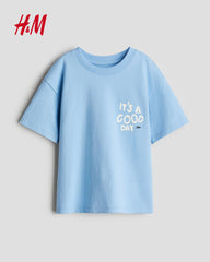 H&M BLUE ITS A GOOD DAY T-SHIRT
