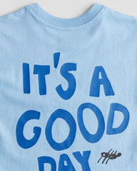 H&M BLUE ITS A GOOD DAY T-SHIRT