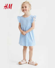 H&M BLUE STRIPED COTTON JERSEY DRESS
