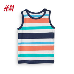 H&M BLUE STRIPED VEST TOP