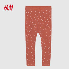 HM BROWN DOTTED COTTON LEGGING