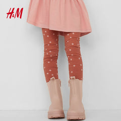 HM BROWN DOTTED COTTON LEGGING
