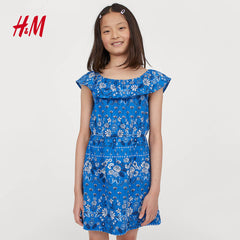 H&M Blue Flounced Jersey Dress