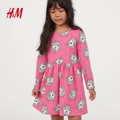 H&M CERISE UNICORNS COTTON JERSEY DRESS