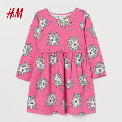 H&M CERISE UNICORNS COTTON JERSEY DRESS