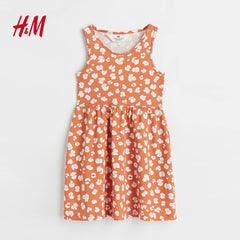 H&M DARK BEIGE LEOPARD PRINT SLEEVELESS DRESS