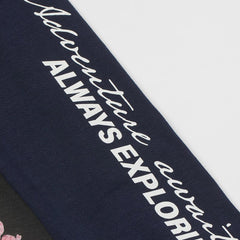 H&M DARK BLUE ALWAYS EXPLORING PRINTED LEGGING