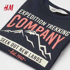 H&M DARK BLUE TREKKING JERSEY T-SHIRT