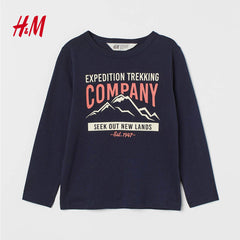 H&M DARK BLUE TREKKING JERSEY T-SHIRT