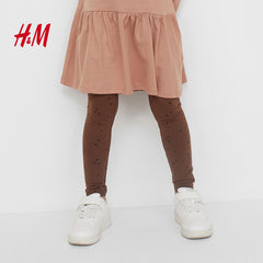 H&M DARK BROWN HEARTS PRINTED LEGGING