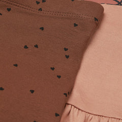 H&M DARK BROWN HEARTS PRINTED LEGGING